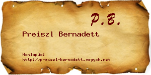 Preiszl Bernadett névjegykártya