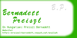 bernadett preiszl business card